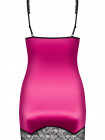 Сексуальна атласна сорочка кольором фуксії з мереживом Roseberry