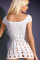 Ажурна сукня з вирізами та коротким рукавом Rocker short white