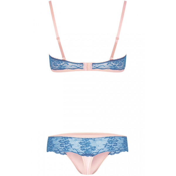 Комплект - Бюст, що піднімає груди (push-up) Kinga Blue Lady PU-368 та стрінги Blue