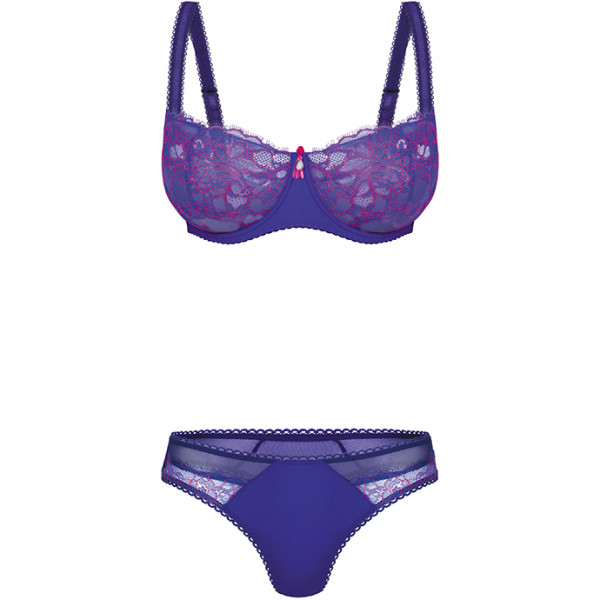 Комплект - Бюст з м'якою чашкою Kinga Blue Lagoon BC-366 та стрінги Blue
