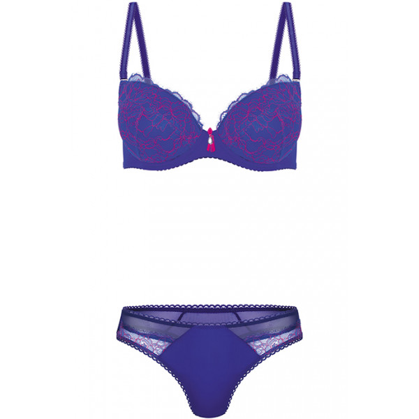Комплект - Бюст, що піднімає груди (push-up) Kinga Blue Lagoon PU-364 та стрінги Blue