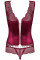 Сексуальний атласний бордовий корсет із мереживом Miamor corset